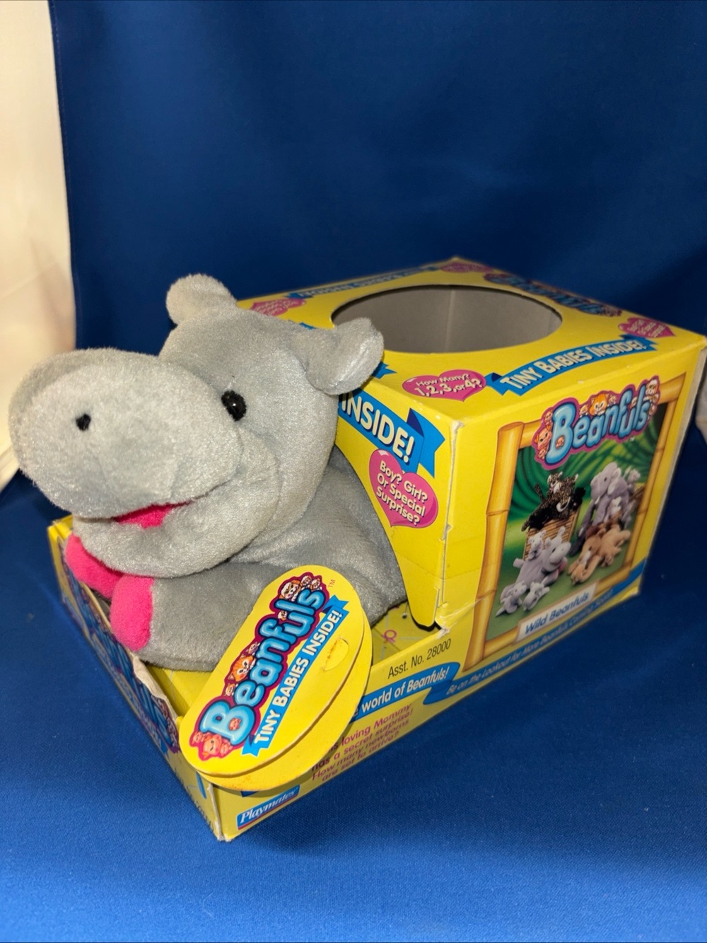 1997 Beanfuls Playmates Toy In Original Worn Box See Pics Helga Hippo NOS